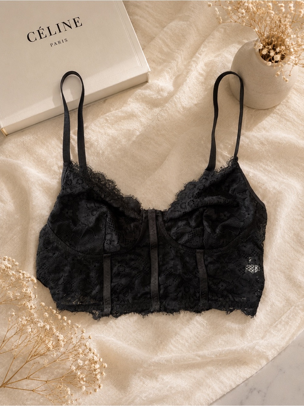 black lace bralette - size xs